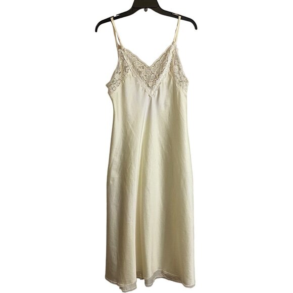 Vintage Christian Dior Cream Night Slip Sleep Wear - Small - Picture 1 of 13